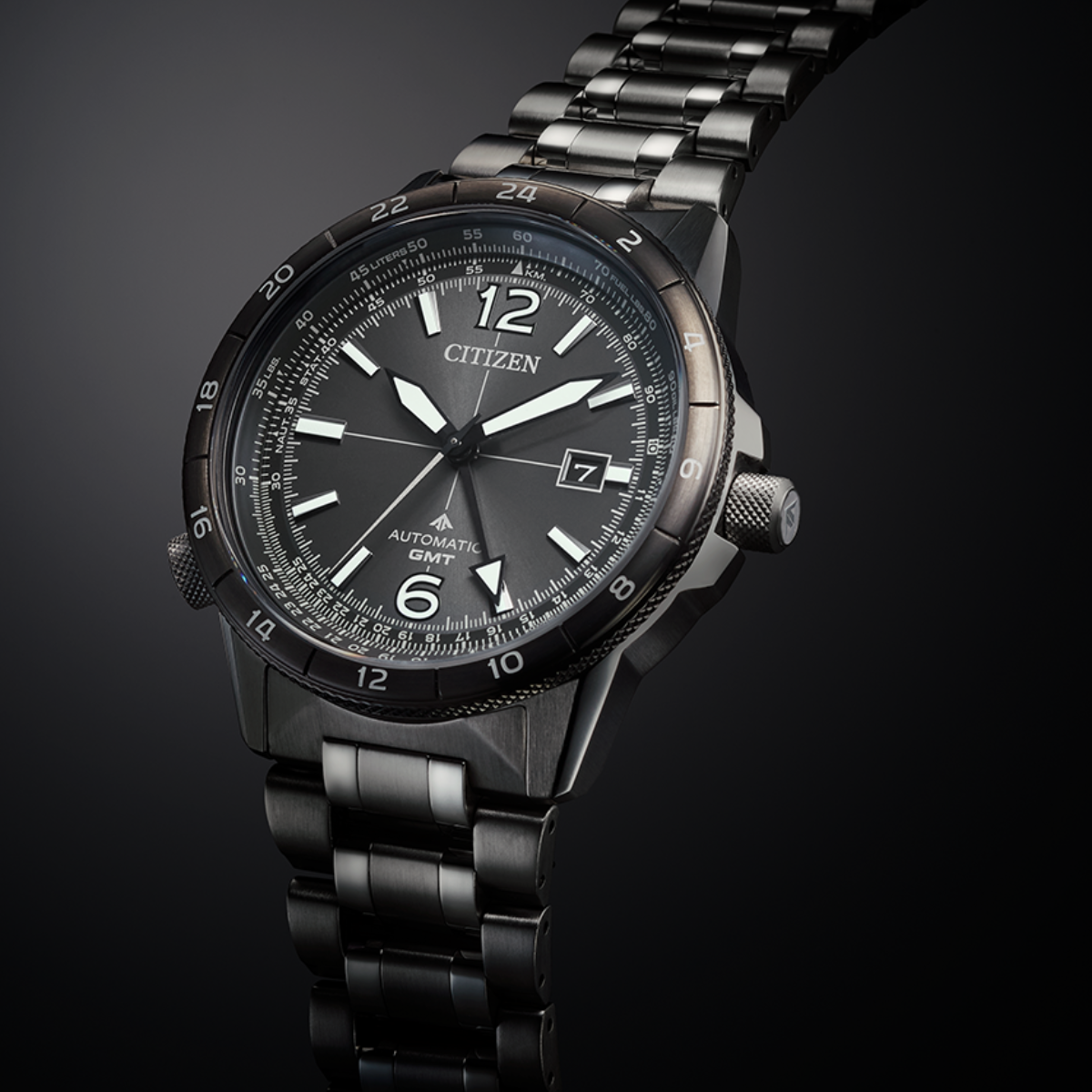 Citizen Promaster Air NB6045-51H NB6045 GMT Mechanical Grey Dial Mens Watch