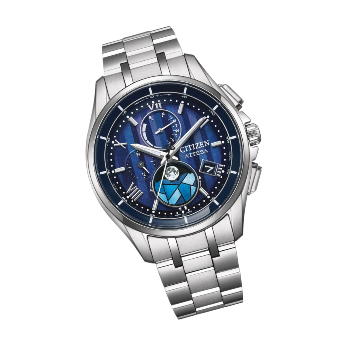 Citizen ATTESA Limited Edition BY1000-51L Eco-Drive Atomic Time Super Titanium Moon Phase Watch