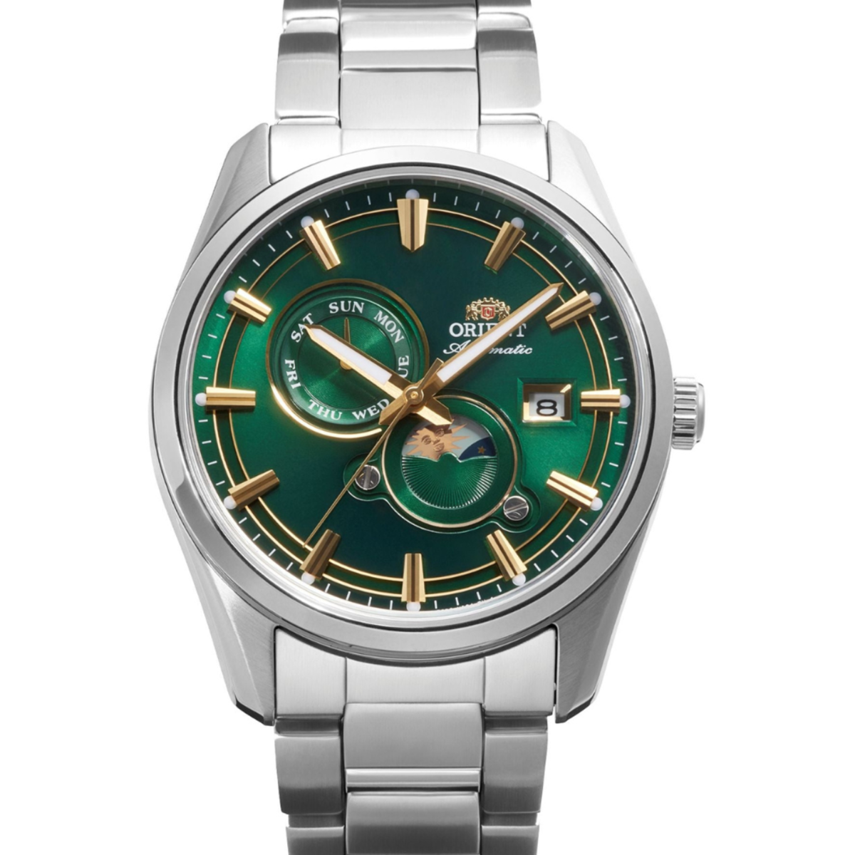 Orient Contemporary Stretto Sun and Moon Automatic Green Dial Men's Watch RA-AK0314E