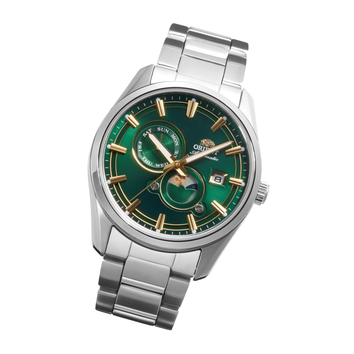 Orient Contemporary Stretto Sun and Moon Automatic Green Dial Men's Watch RA-AK0314E