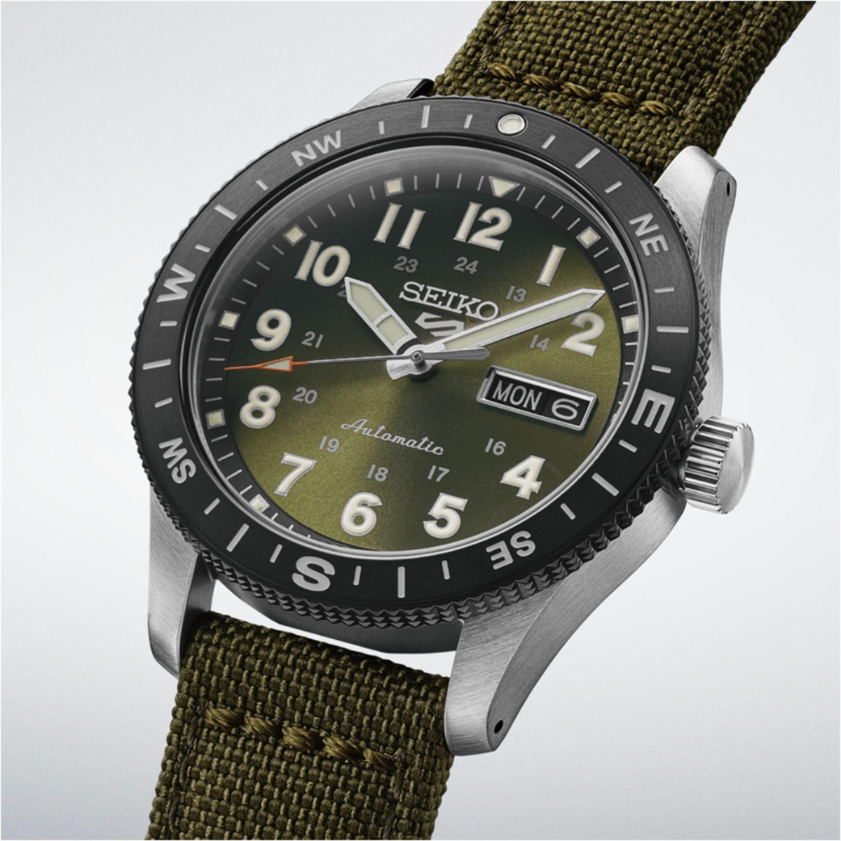 Seiko 5 Sports  Green Nylon Strap Automatic Men's Watch HDB008K1