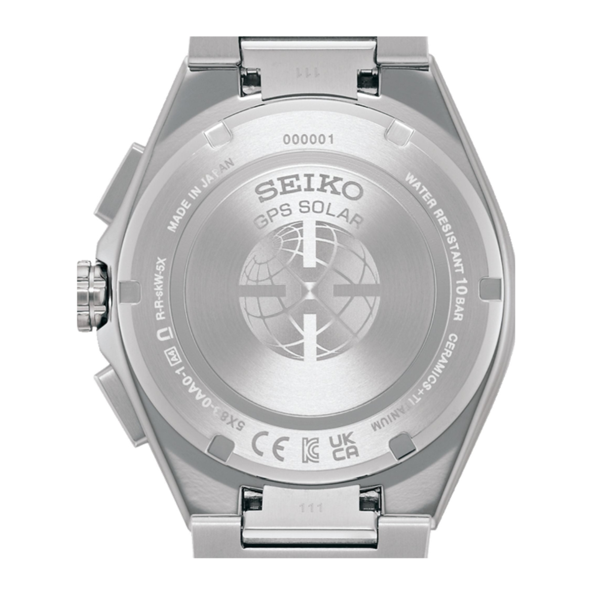 Seiko Astron GPS Solar Dual-Time Chronograph Titanium Watch SSH153J1