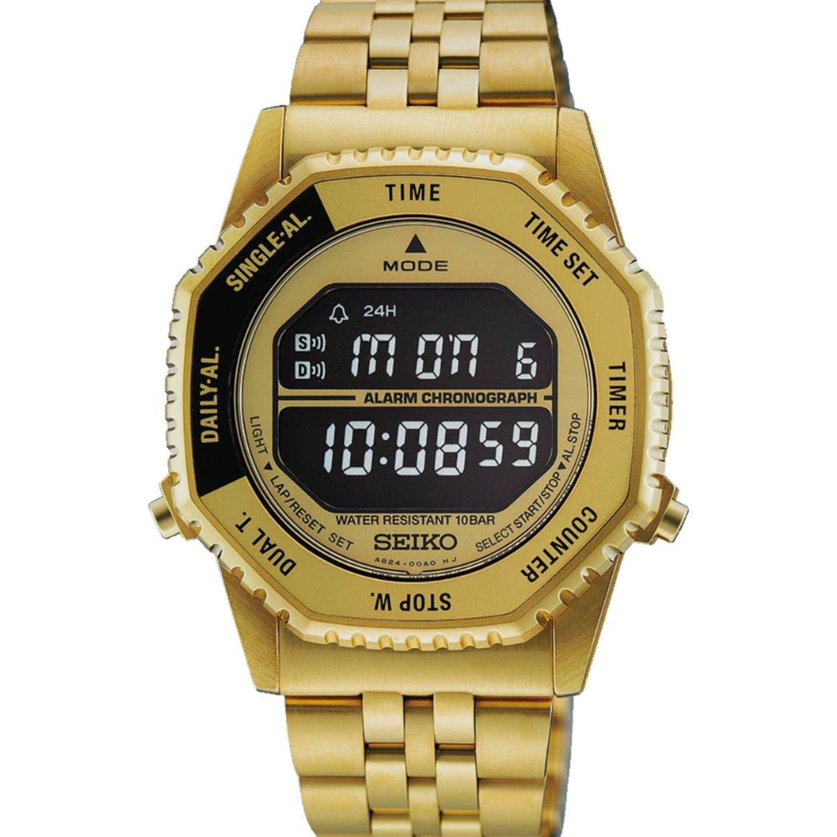 Seiko Rotocall Reissue Gold Tone Digital HFL003P1 Watch