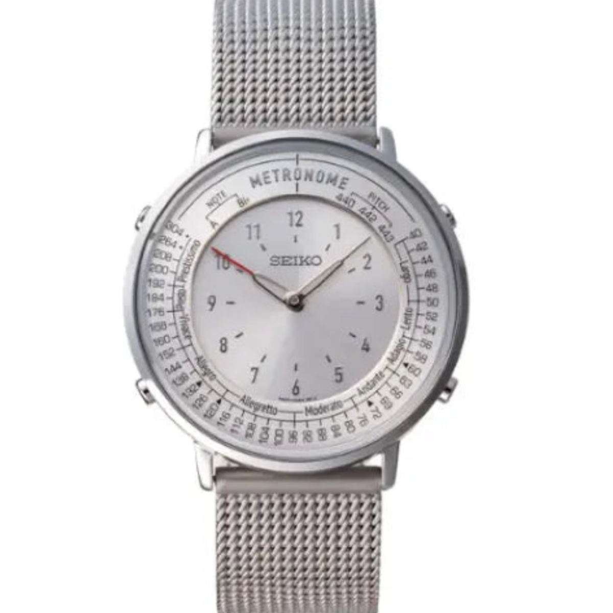 Seiko SMW007A Metronome Watch Standard Line Silver Mesh Watch