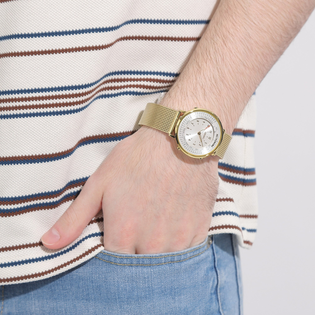 Seiko Metronome Watch Standard Line Gold Mesh SMW008A Watch