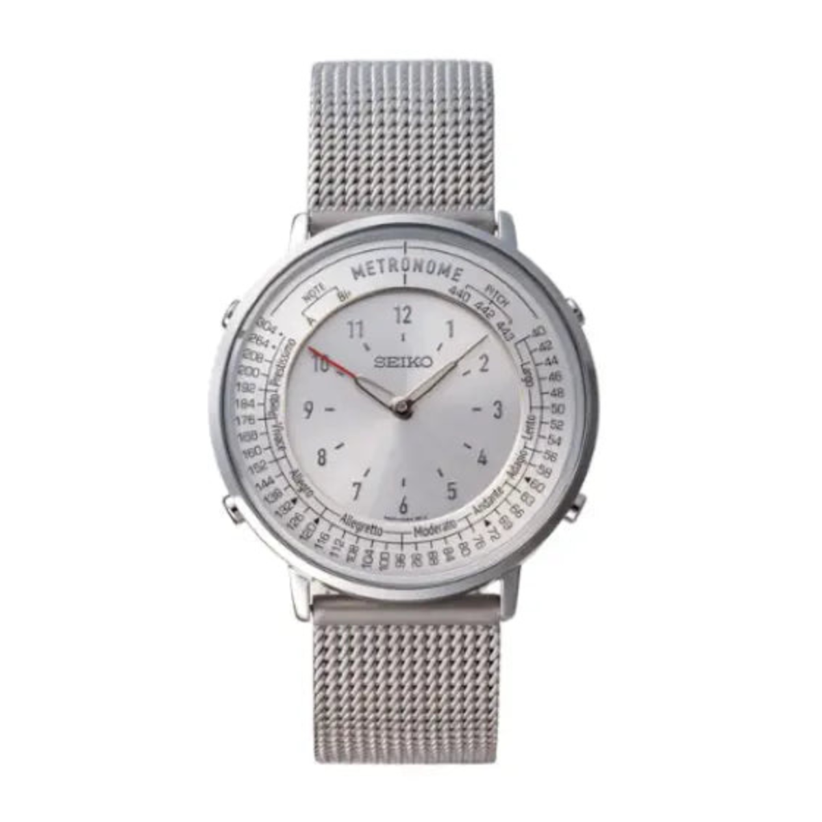 Seiko SMW007A Metronome Watch Standard Line Silver Mesh Watch