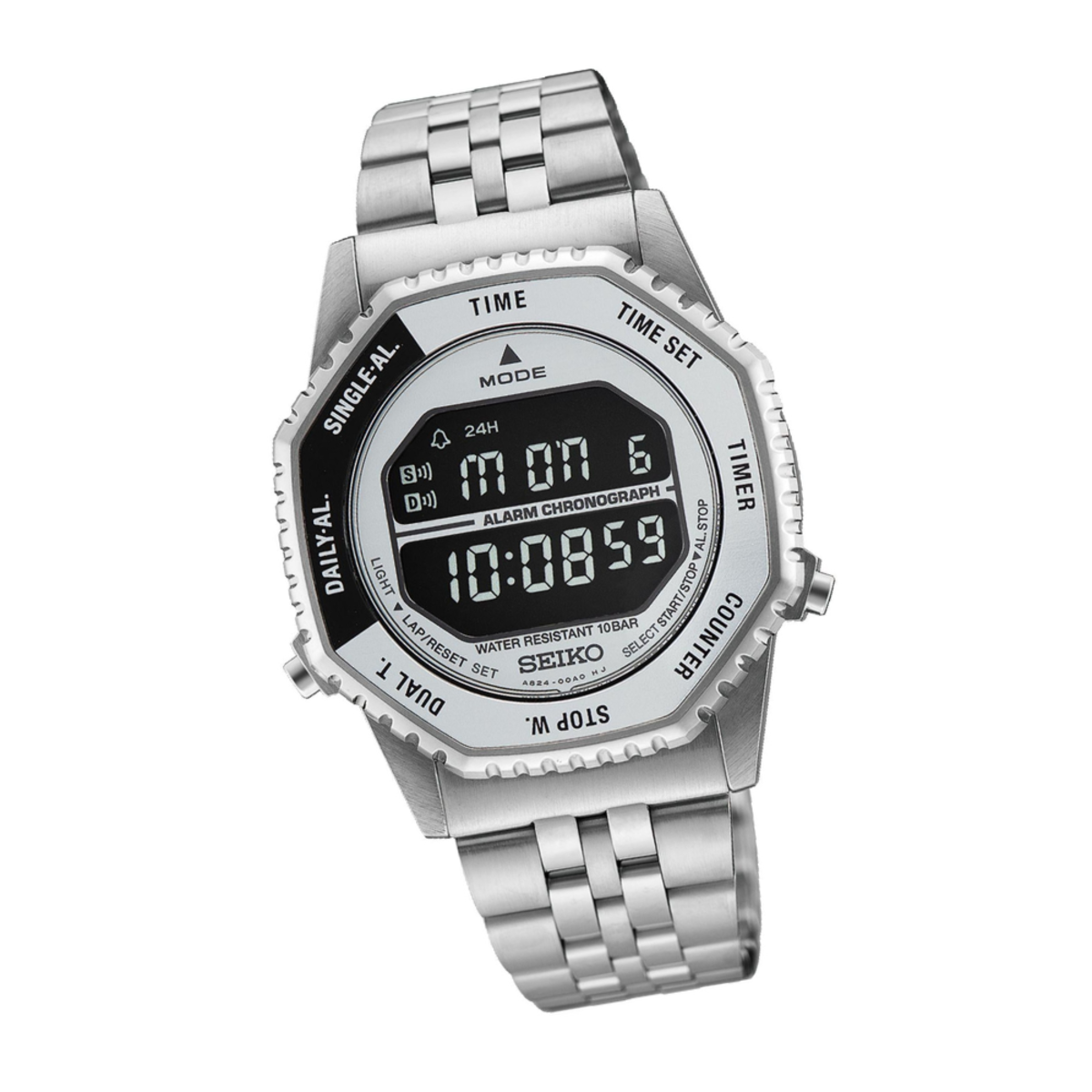 Seiko Rotocall Reissue Stainless Steel Digital HFL002P1 Watch