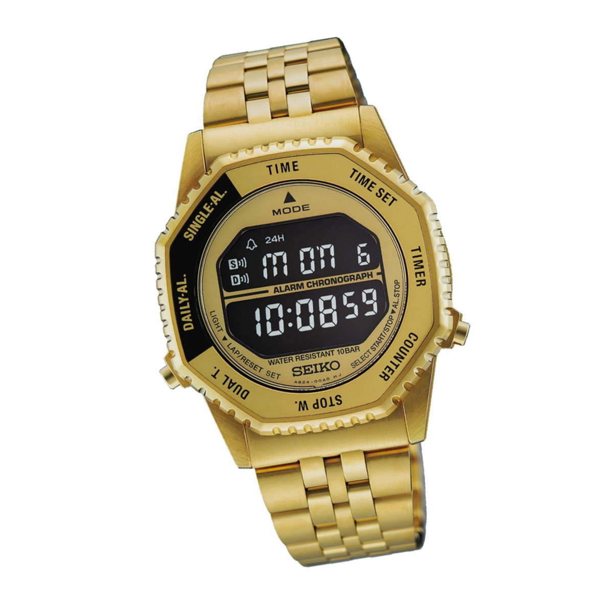 Seiko Rotocall Reissue Gold Tone Digital HFL003P1 Watch