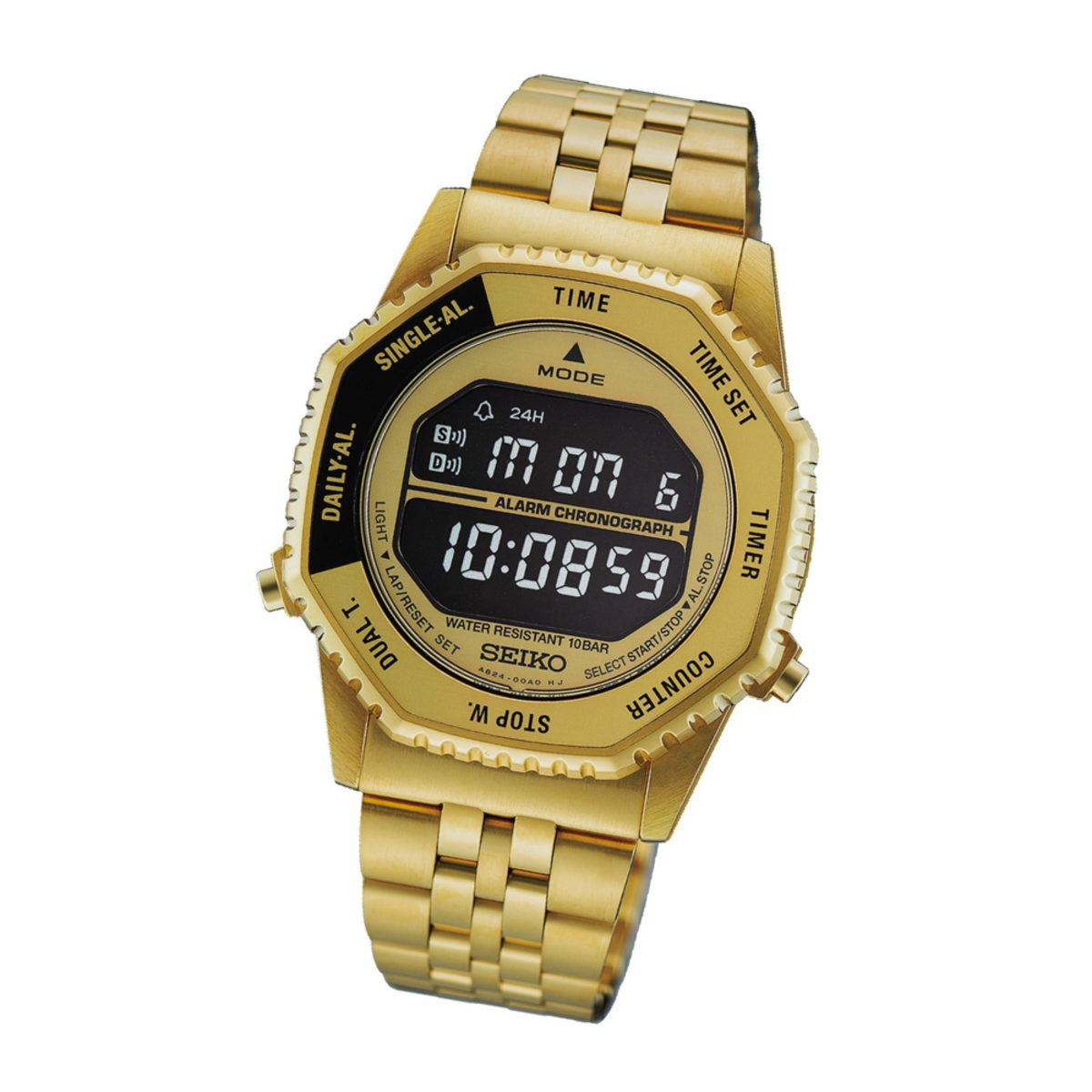 Seiko Rotocall Reissue Gold Tone Digital HFL003P1 Watch
