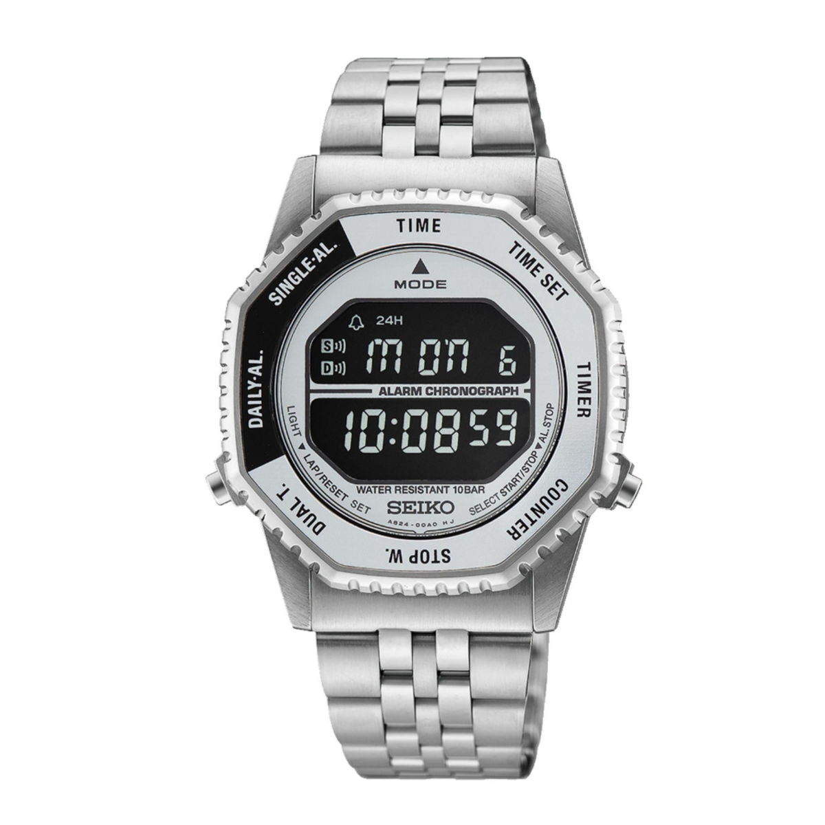 Seiko Rotocall Reissue Stainless Steel Digital HFL002P1 Watch