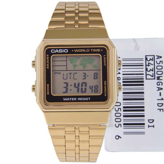 Casio Quartz A500WGA-1DF A500WGA-1 World Time Unisex Watch