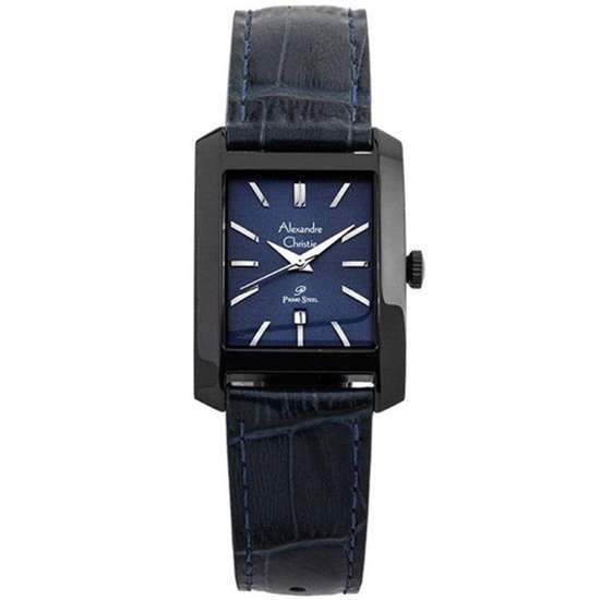 Alexandre Christie Primo Steel AC 1022MDLIPBU Blue Leather Rectangular Watch