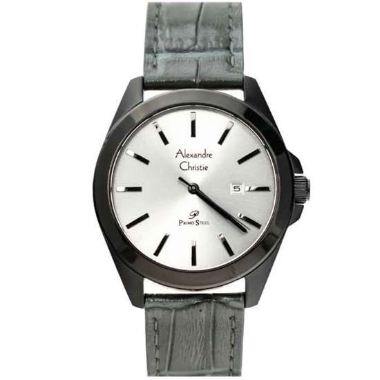 Alexandre Christie Primo Steel AC 1023MDLIPGR Grey Leather Casual Watch