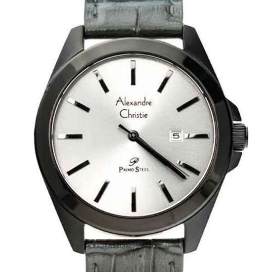 Alexandre Christie Primo Steel AC 1023MDLIPGR Grey Leather Casual Watch