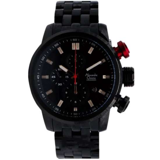Alexandre Christie Chronograph AC 6163MCBIPBASL Black Stainless Steel Watch