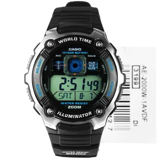 Casio World Time Alarm Watch AE-2000W-1AVDF AE2000W