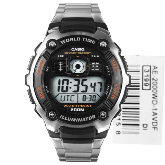 Casio AE-2000WD-1AV Mens World Time Alarm Sport Watch AE2000WD