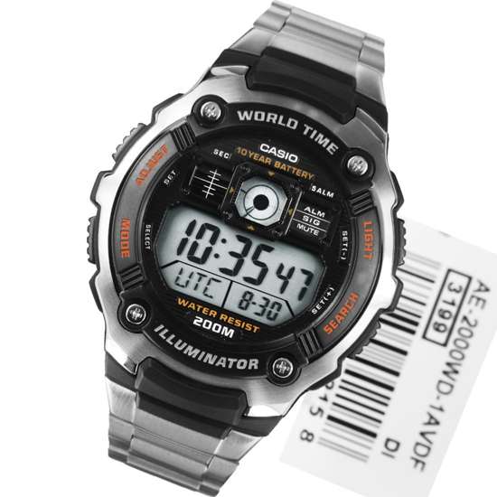 Casio AE-2000WD-1AV Mens World Time watch