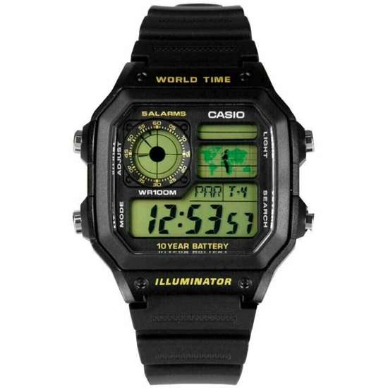 Casio AE-1200WH-1BV AE1200WH-1B Digital World Time Watch