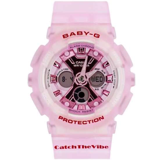 Casio Baby-G RIEHATA BA-130CV-4A BA130CV-4 Translucent Pink Womens Watch