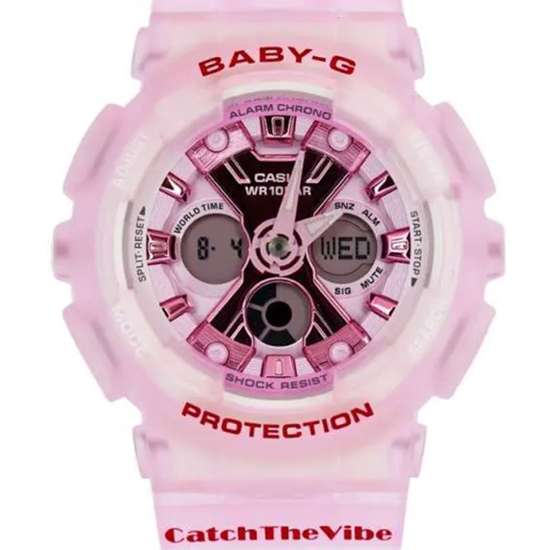 Casio Baby-G RIEHATA BA-130CV-4A BA130CV-4 Translucent Pink Womens Watch