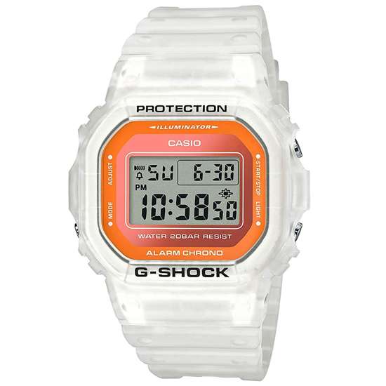 Casio DW-5600LS-7 DW5600LS-7 Semi Transparent White Watch