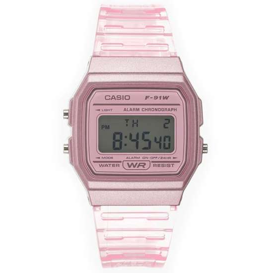 Casio Pink Resin Digital Watch F-91WS-4 F91WS-4D