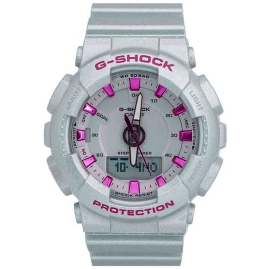 Casio G-Shock Neo Punk GMA-S130NP-8A GMAS130NP-8 Metallic Grey Pink Watch