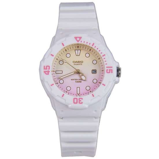 Casio Ladies White Pink Cute Watch LRW200H-4E2 LRW-200H-4E2V