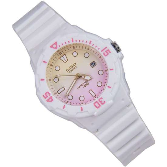 Casio Ladies White Pink Cute Watch LRW200H-4E2 LRW-200H-4E2V