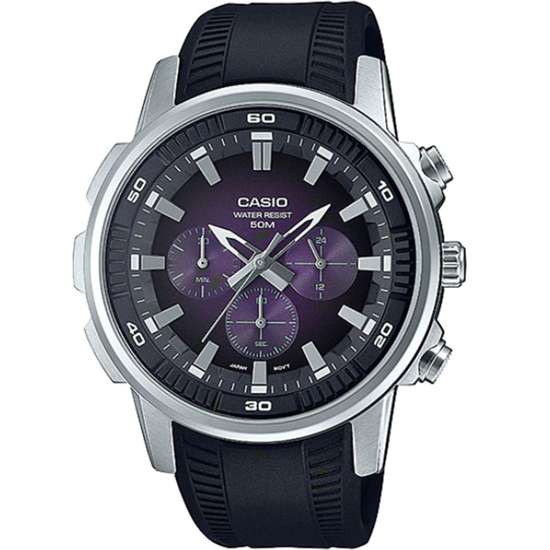 Casio Classic Purple Chronograph MTP-E505-6A MTPE505-6 Rubber Watch