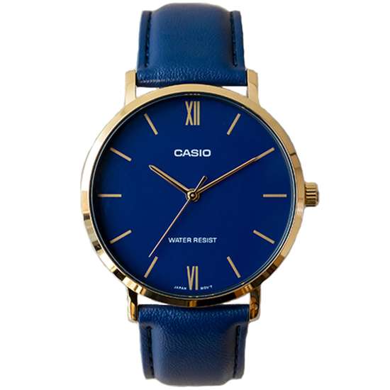Casio Quartz Blue Leather Watch MTPVT01GL-2B MTP-VT01GL-2BU