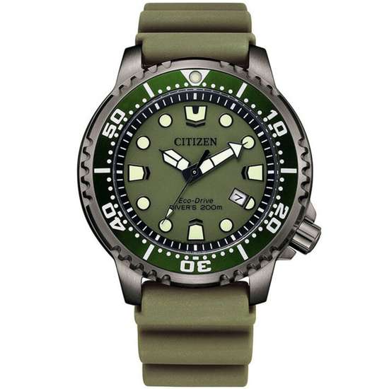 Citizen Promaster Marine BN0157-11X Eco-Drive Green Rubber Watch