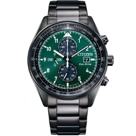 Citizen Eco-Drive Chronograph CA0775-87X Green Dial Watch