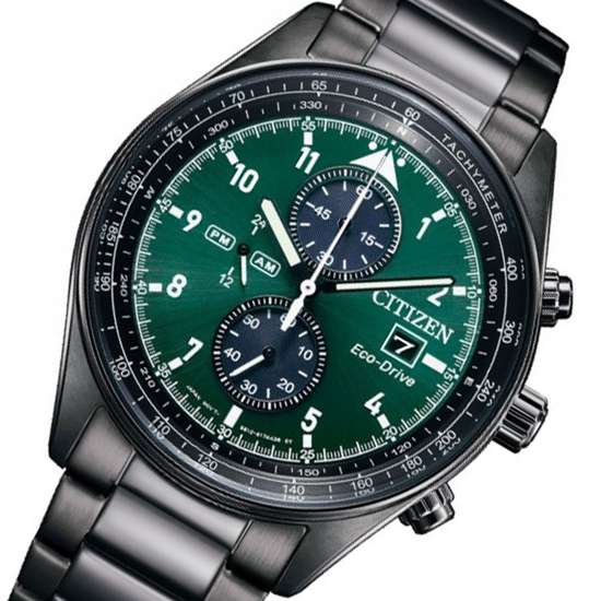 Citizen Eco-Drive Chronograph CA0775-87X Green Dial Watch