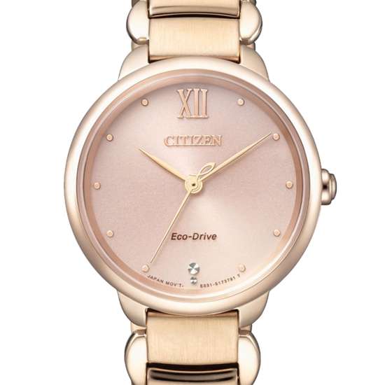 Citizen L Eco-Drive EM0922-81X Ladies Rose Gold Dress Watch