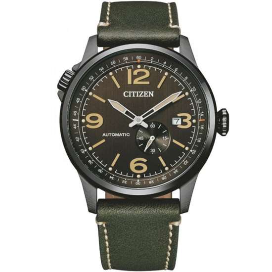 Citizen Automatic NJ0147-18X Leather Analog Mens Pilot Watch