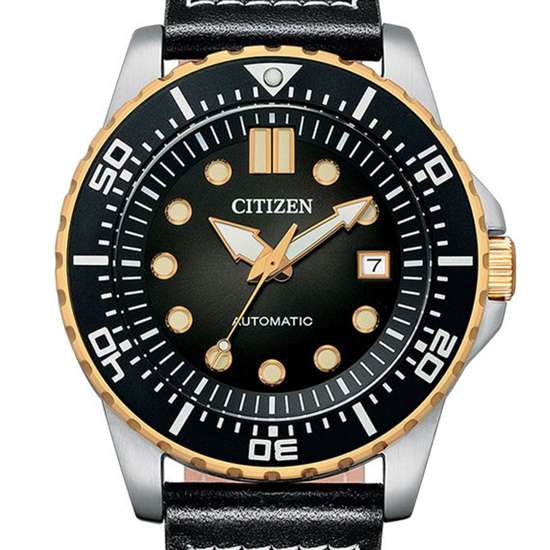 Citizen Automatic NJ0176-10E Black Dial Leather Mens Watch