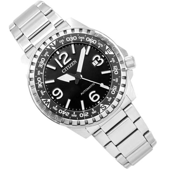 Citizen Automatic Black Dial NJ2190-85E Stainless Steel Watch