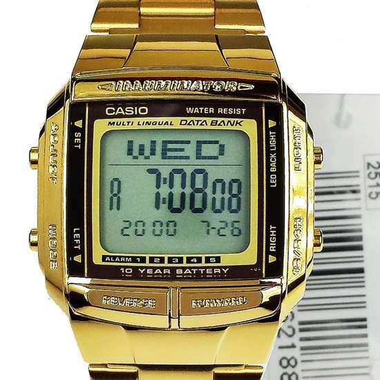 DB-360G-9A Casio Gold Plated Data Bank Mens Watch