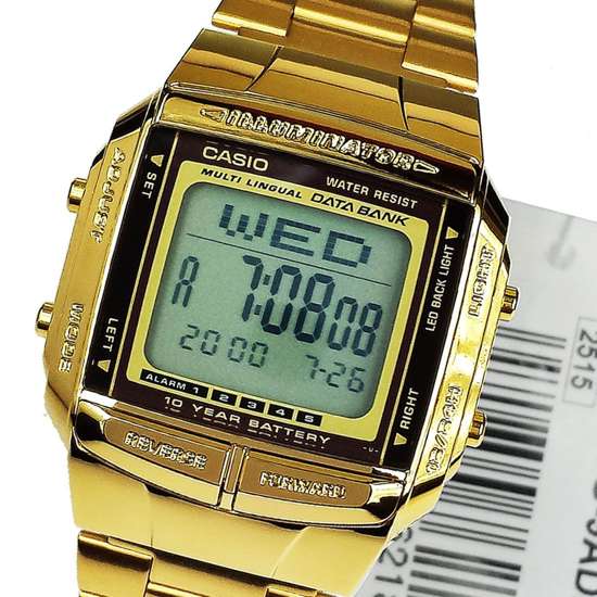 DB-360G-9A Casio Gold Plated Data Bank Mens Watch