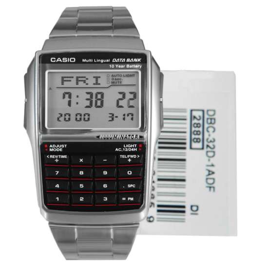 Casio Databank Calculator Watch, DBC-32D-1ADF, DBC-32D-1A