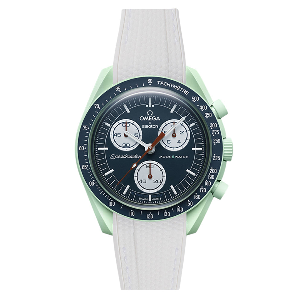 earth_WhiteCurvedEndRubberStrapsforOmegaxSwatchMoonswatch ...