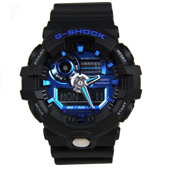 Casio G-Shock Black Blue Analog Digital Sports Watch GA710-1A2 GA-710-1A2