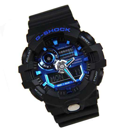 Casio G-Shock Black Blue Analog Digital Sports Watch GA710-1A2 GA-710-1A2