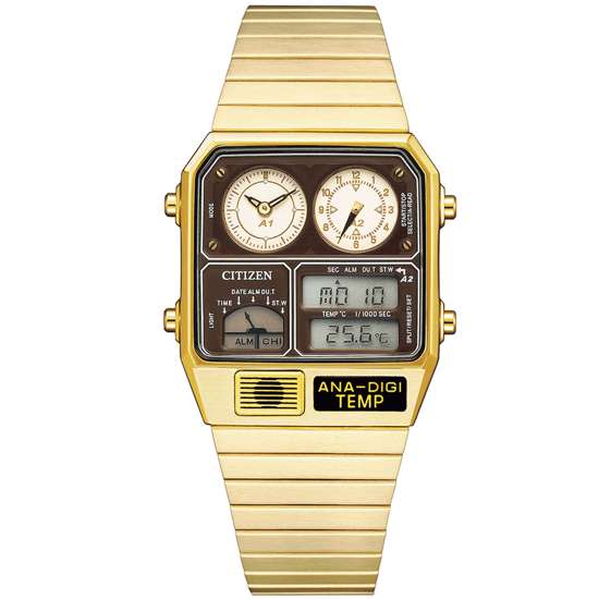 Citizen Analog Digital JG2103-72X TEMP Dual Time Square Watch