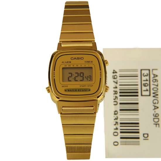 Casio Gold Plated Alarm Digital Watch LA670WGA-9DF 
