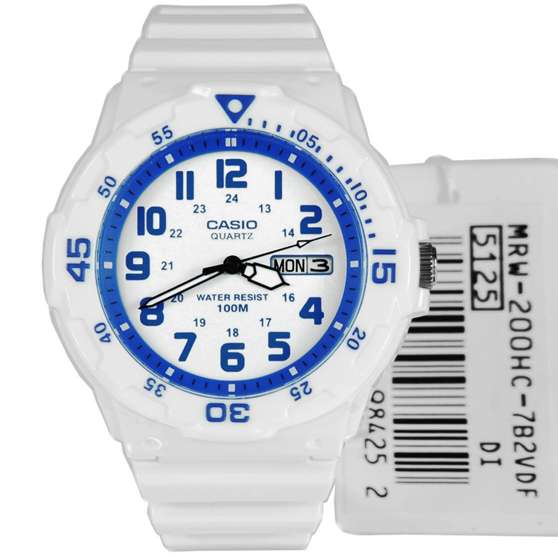 Casio Analog Quartz White-Blue Mens Watch MRW-200HC-7B2 MRW-200HC