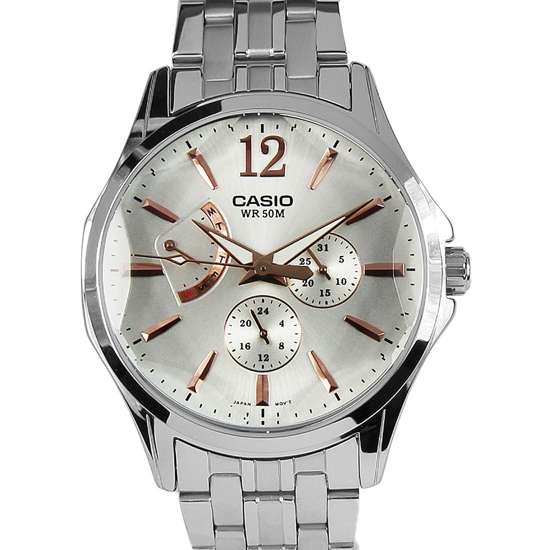 Casio Enticer Multi Faceted Glass Retrograde Watch MTP-E320DY-7 MTPE320DY-7A