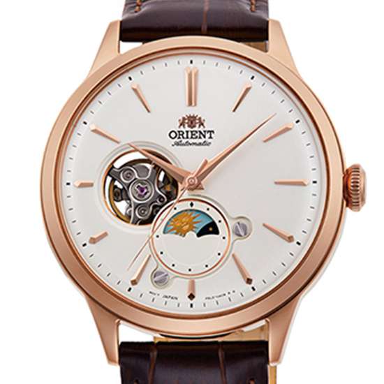 Orient RA-AS0102S RA-AS0102S10B Sun Moon Leather Watch